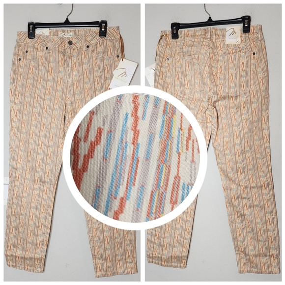 NWT Miraclebody by Miraclesuit Boho Printed denim pants. Women's size 8. - Picture 1 of 16